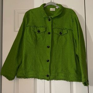Chico's Vibrant Green Teddy Jacket